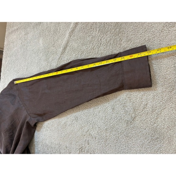 Onslöe 100% Linen Button Down Shirt Brown XL Classic Fit Long Sleeve Preppy - Picture 10 of 16